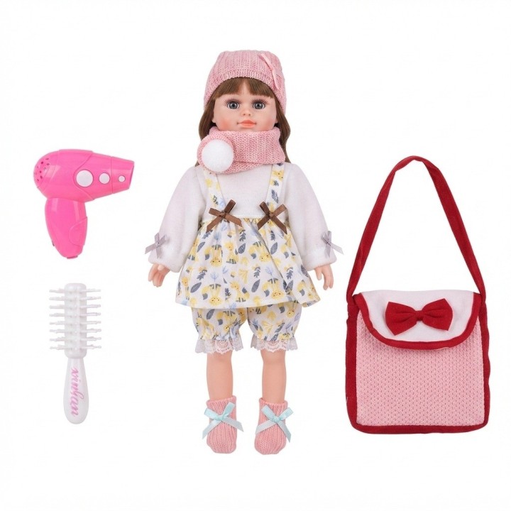 Muñeca Elegante Con Accesorios De Belleza Y Bolso Para Niñas