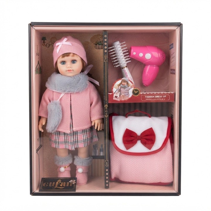 Muñeca Elegante Con Accesorios De Belleza Y Bolso Para Niñas