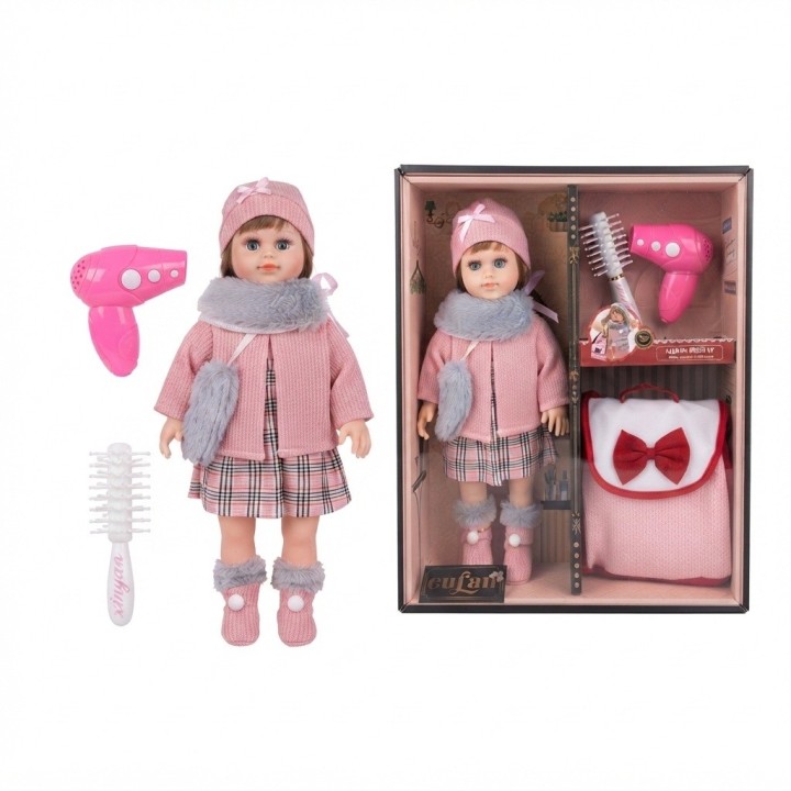 Muñeca Elegante Con Accesorios De Belleza Y Bolso Para Niñas