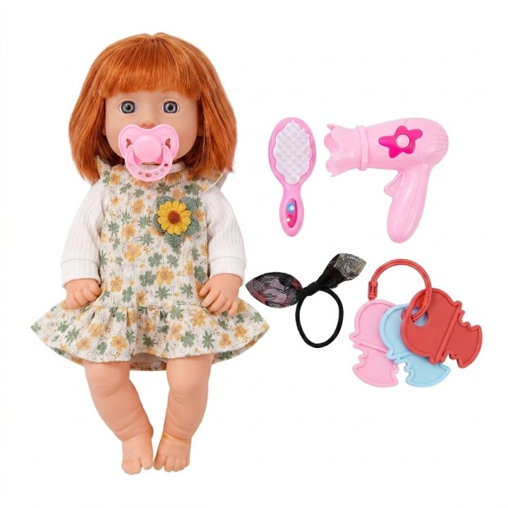 Muñeca Interactiva Bebé Con Sonidos Secador Y Accesorios
