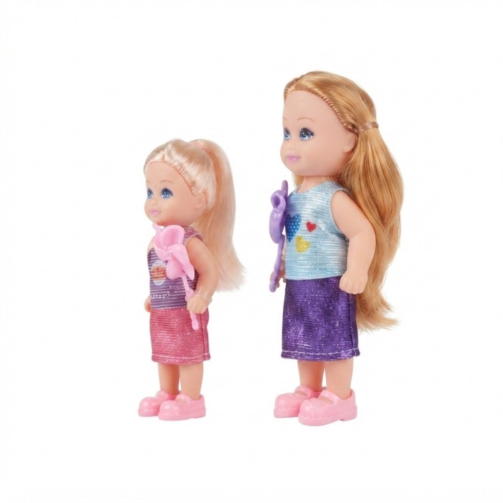 Pack 2 Mini Muñecas Cute Lovable Con Molinete De Juguete