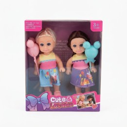 Set 2 Muñecas Mini Cute Lovable Con Globos Para Niñas