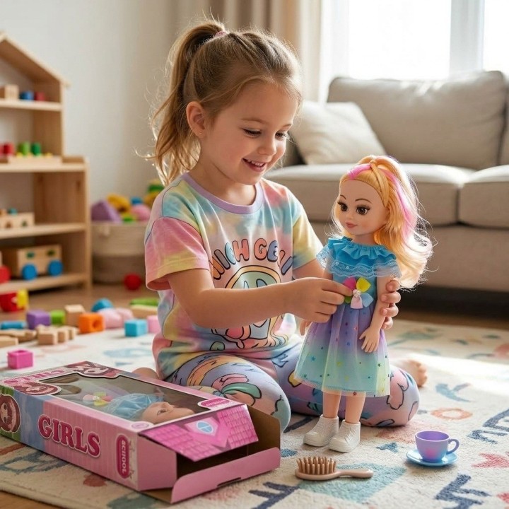 Muñeca Princesa Para Niña Con Hermoso Vestido