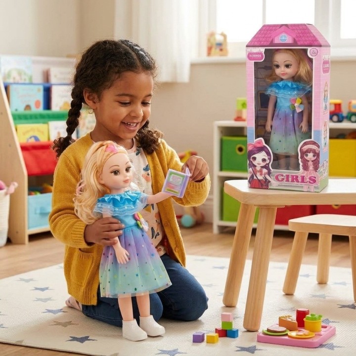 Muñeca Princesa Para Niña Con Hermoso Vestido