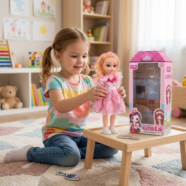Muñeca Princesa Para Niña Con Hermoso Vestido