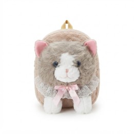Mochila Infantil Peluche Gato Con Lazo Y Encaje