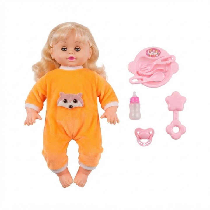 Muñeca Bebé Con Accesorios De Alimentación Y Biberón
