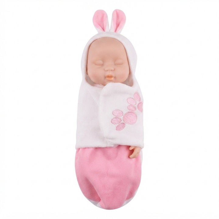 Muñeca Bebé Dormilona Con Saco De Animalito Y Biberón