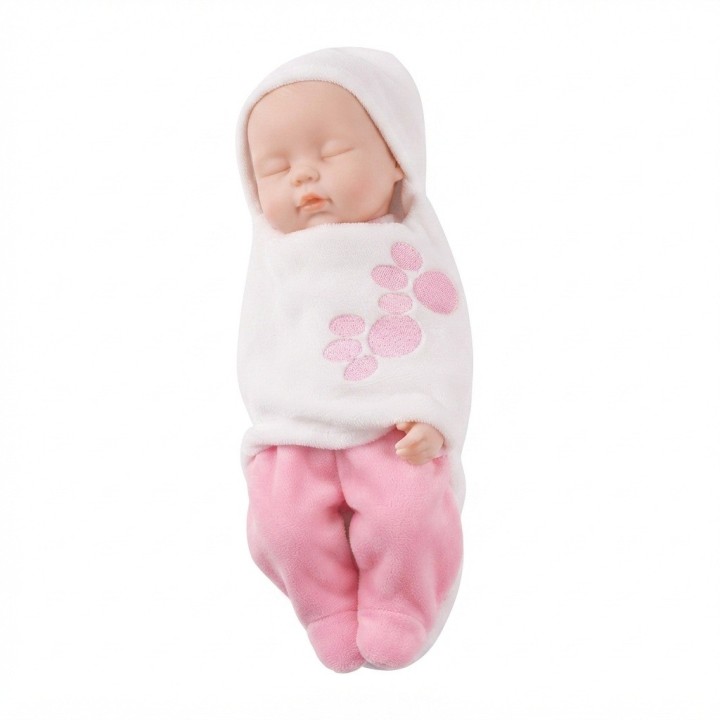 Muñeca Bebé Dormilona Con Saco De Animalito Y Biberón