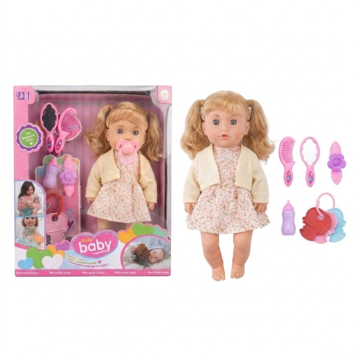 Muñeca Bebé Interactiva Con Sonidos Y Accesorios Niñas