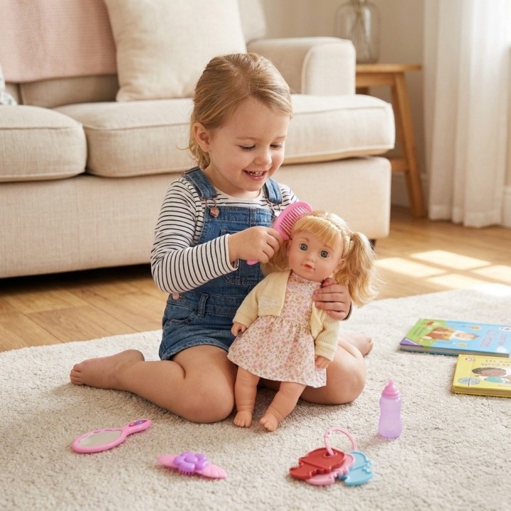 Muñeca Bebé Interactiva Con Sonidos Y Accesorios Niñas