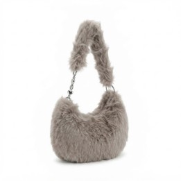 Bolso Peluche Suave Cadena Corazones Estilo Y Tendencia