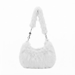 Bolso Peluche Suave Cadena Corazones Estilo Y Tendencia