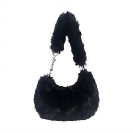 Bolso Peluche Suave Cadena Corazones Estilo Y Tendencia
