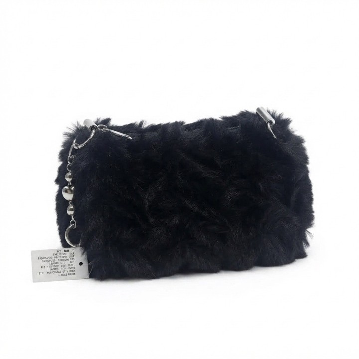 Bolso Peluche Suave Cadena Corazones Estilo Y Tendencia