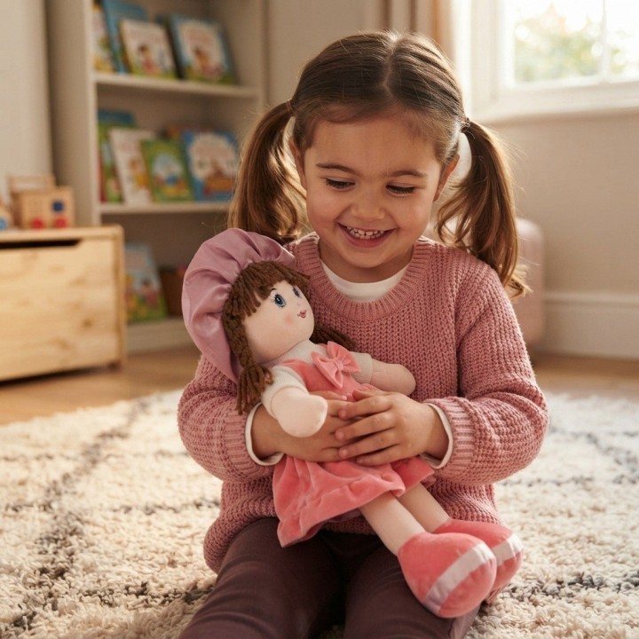 Hermosa Muñeca De Trapo Suave Peluche Para Niñas Bebés
