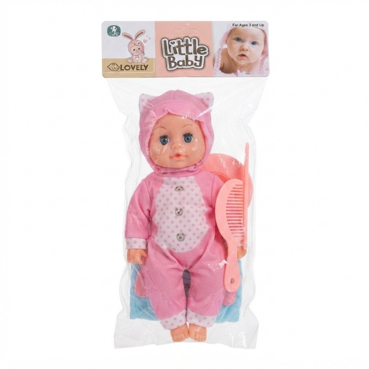 Muñeca Bebé Pijama Rosa Con Bolso Y Set De Belleza