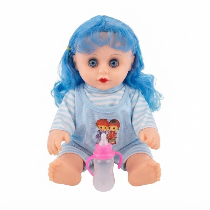 Muñeca Bebé Pequeña Con Morral Transparente Y Tetero