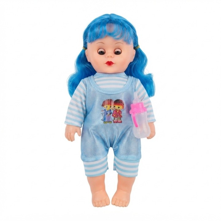 Muñeca Bebé Pequeña Con Morral Transparente Y Tetero