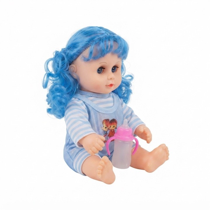 Muñeca Bebé Pequeña Con Morral Transparente Y Tetero