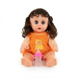 Muñeca Bebé Pequeña Con Morral Transparente Y Tetero