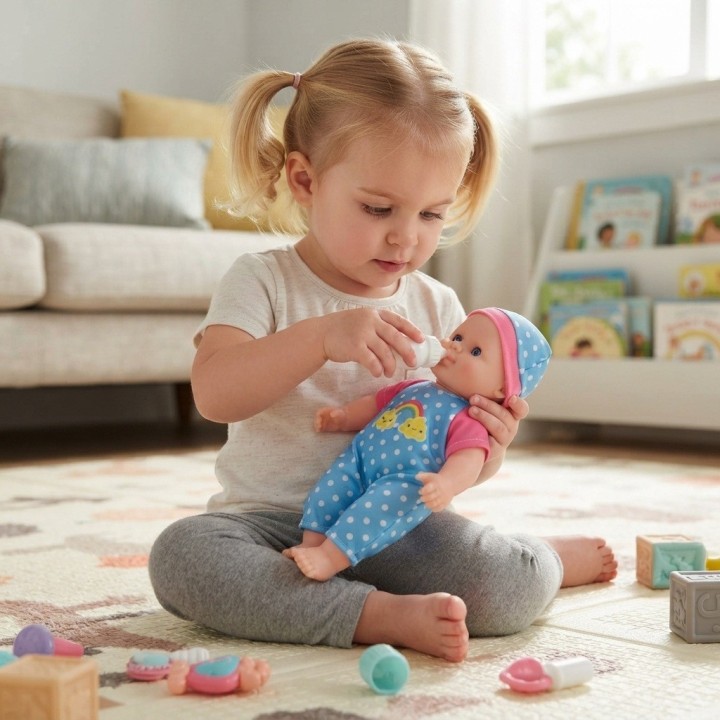 Muñeco Bebé De Juguete Con Tetero Y Pijama