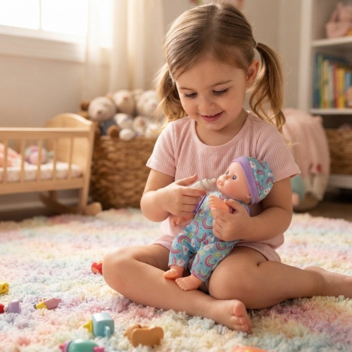 Muñeco Bebé De Juguete Con Tetero Y Pijama