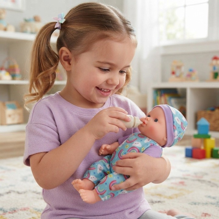 Muñeco Bebé De Juguete Con Tetero Y Pijama