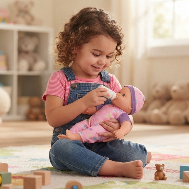 Muñeco Bebé De Juguete Con Tetero Y Pijama