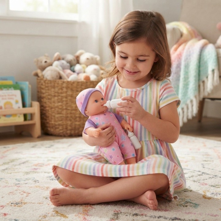 Muñeco Bebé De Juguete Con Tetero Y Pijama