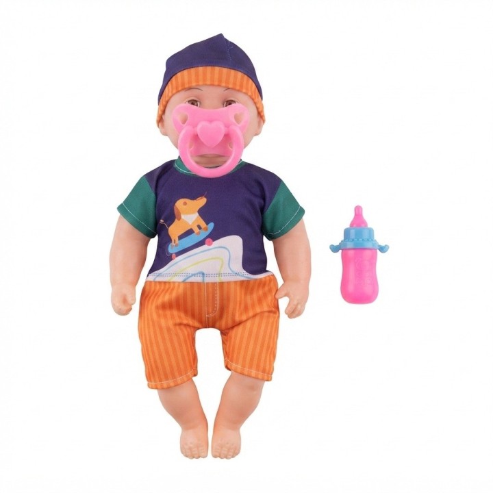 Muñeco Bebé Niño Con Mochila Transparente Y Accesorios