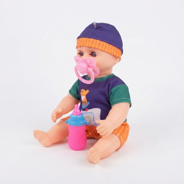 Muñeco Bebé Niño Con Mochila Transparente Y Accesorios