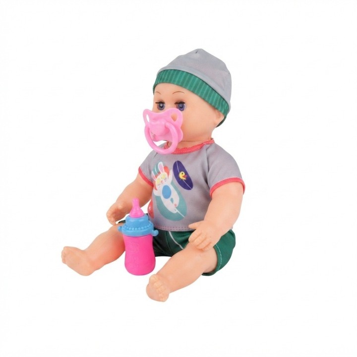 Muñeco Bebé Niño Con Mochila Transparente Y Accesorios
