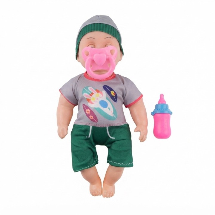 Muñeco Bebé Niño Con Mochila Transparente Y Accesorios