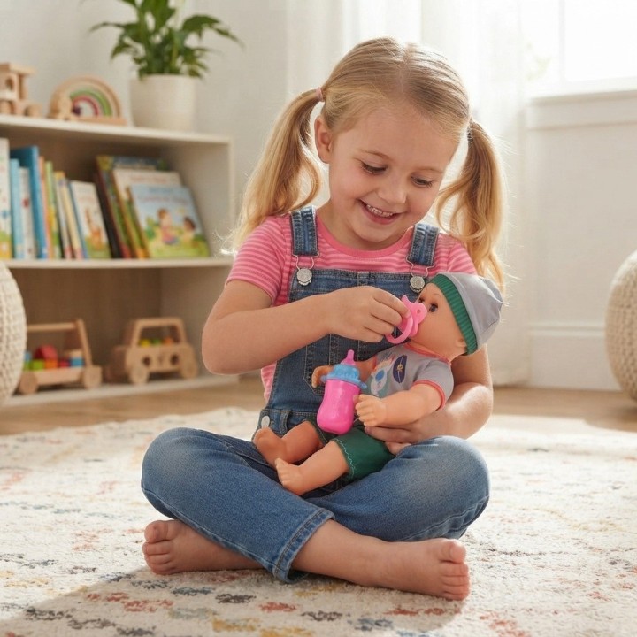 Muñeco Bebé Niño Con Mochila Transparente Y Accesorios