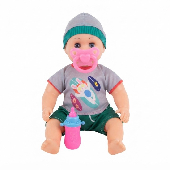 Muñeco Bebé Niño Con Mochila Transparente Y Accesorios