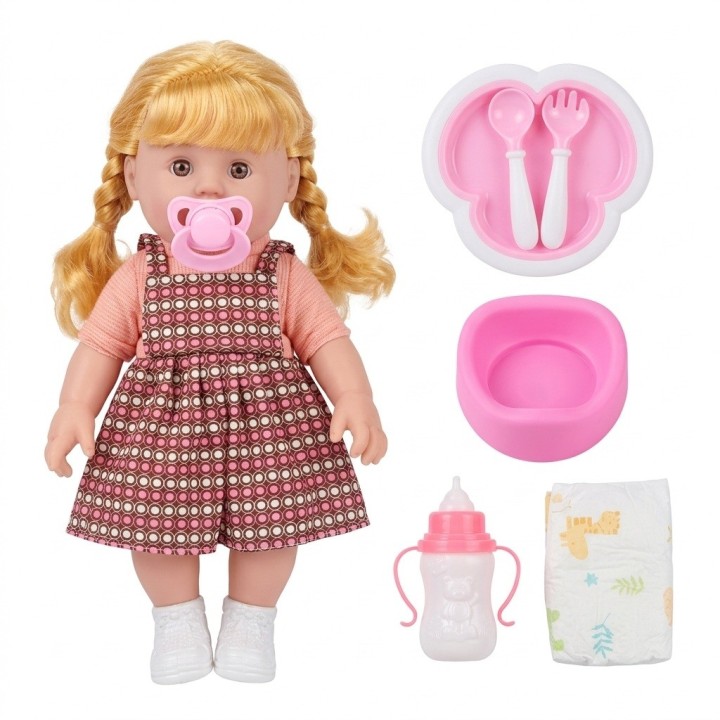 Muñeca Bebé Hace Chichí Con Bacinilla Pañal Y Accesorios