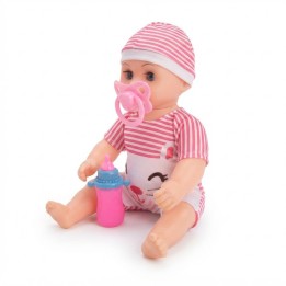Muñeco Bebé Realista Juguete + Chupo, Tetero Y Morral