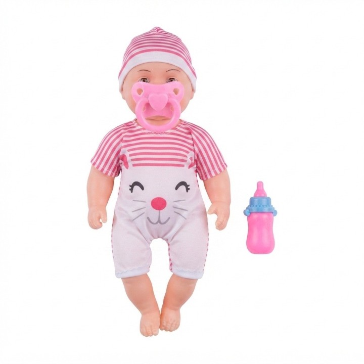 Muñeco Bebé Realista Juguete + Chupo, Tetero Y Morral