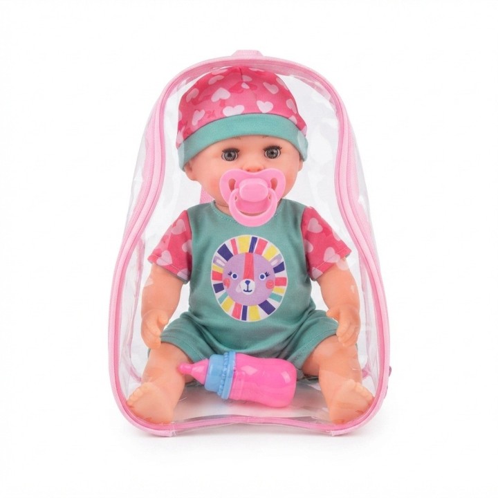 Muñeco Bebé Realista Juguete + Chupo, Tetero Y Morral