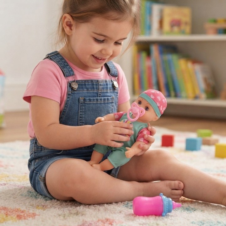 Muñeco Bebé Realista Juguete + Chupo, Tetero Y Morral