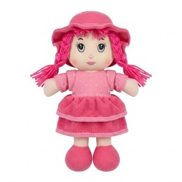 Tierna Muñeca De Trapo Peluche Niña Sombrero Trenzas