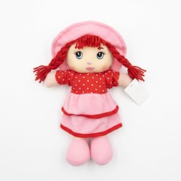 Tierna Muñeca De Trapo Peluche Niña Sombrero Trenzas