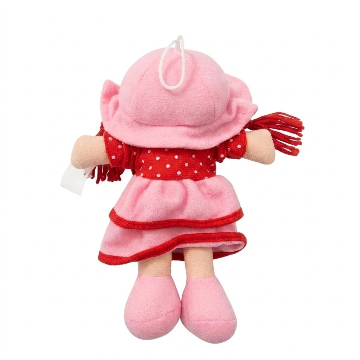 Tierna Muñeca De Trapo Peluche Niña Sombrero Trenzas