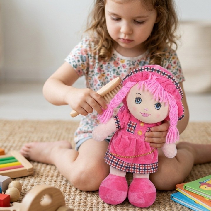 Tierna Muñeca Trapo Peluche Para Niñas Con Sombrero