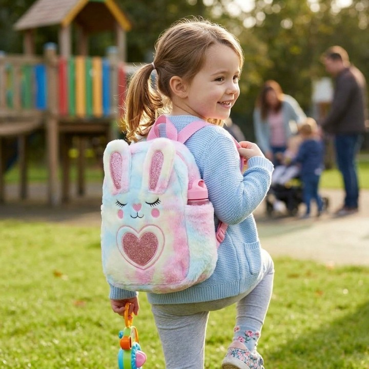Morral Peluche Conejito Niña Detalles Brillantes