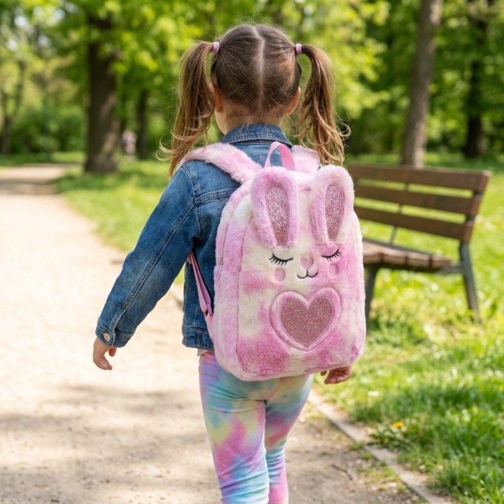 Morral Peluche Conejito Niña Detalles Brillantes