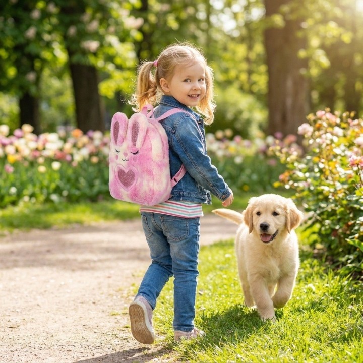 Morral Peluche Conejito Niña Detalles Brillantes