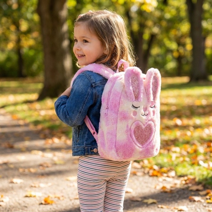 Morral Peluche Conejito Niña Detalles Brillantes