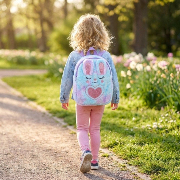 Morral Peluche Conejito Niña Detalles Brillantes